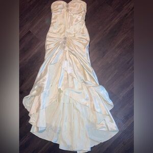 Vintage yellow strapless evening dress size 5/6